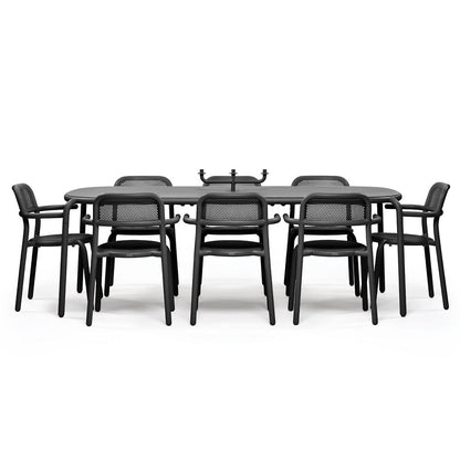 Toni Tablo Outdoor Dining Table Set with 6 Sidechairs