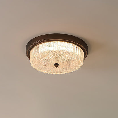 Fabula Ceiling Lamp ∅ 18.5″ x H 5.1″ / Dia 47cm x H 13cm / Vintage bronze & Opaque glass / Three-Color Changing Light