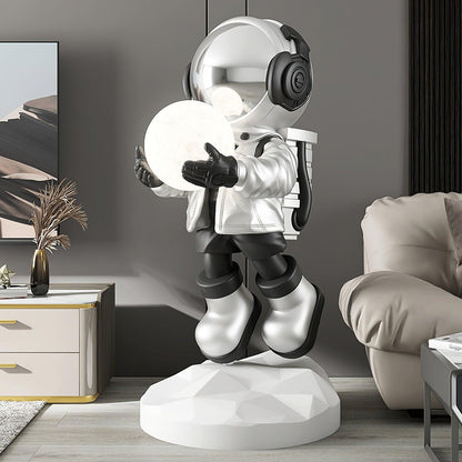 Fantasy Astronaut Built-in Battery Floor Light ∅ 15.7″ x H 31.4″/ Dia 40cm x H 80cm / Chrome Floor lamp