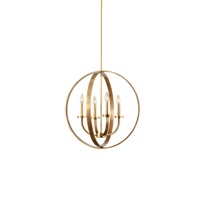 Farmhouse Lantern Chandelier Model D ∅ 22″ x H 22″ / Dia 56cm x H 56cm / Brass Chandelier