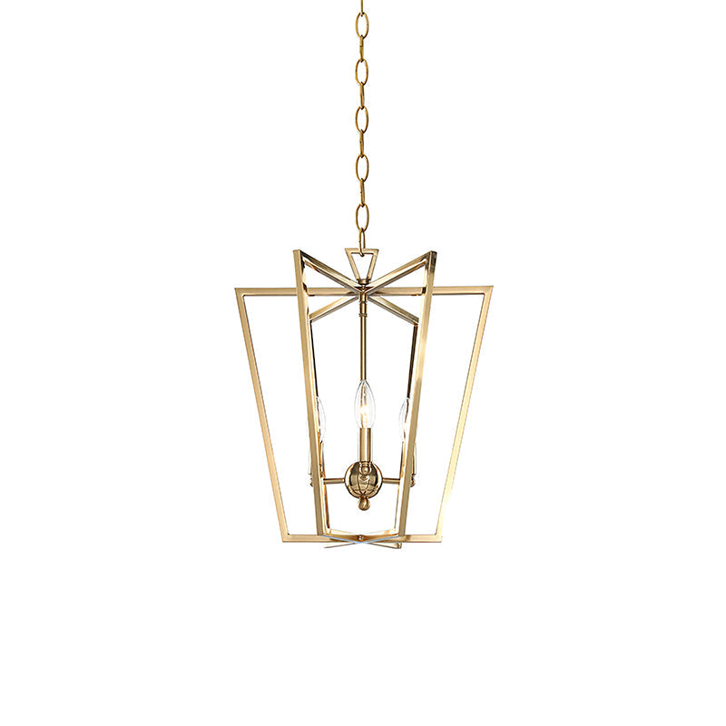 Farmhouse Lantern Chandelier Model A ∅ 16.1″ x H 18.5″/ Dia 41cm x H 47cm / Brass Chandelier