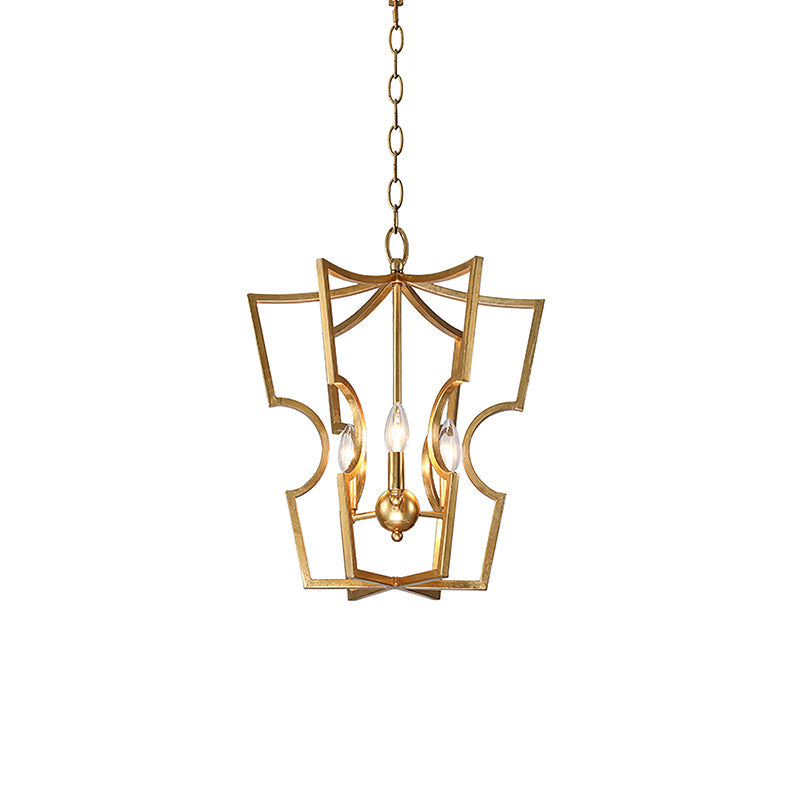 Farmhouse Lantern Chandelier Model B ∅ 16.1″ x H 16.1″ / Dia 41cm x H 41cm / Brass Chandelier