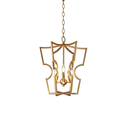 Farmhouse Lantern Chandelier Model B ∅ 16.1″ x H 16.1″ / Dia 41cm x H 41cm / Brass Chandelier