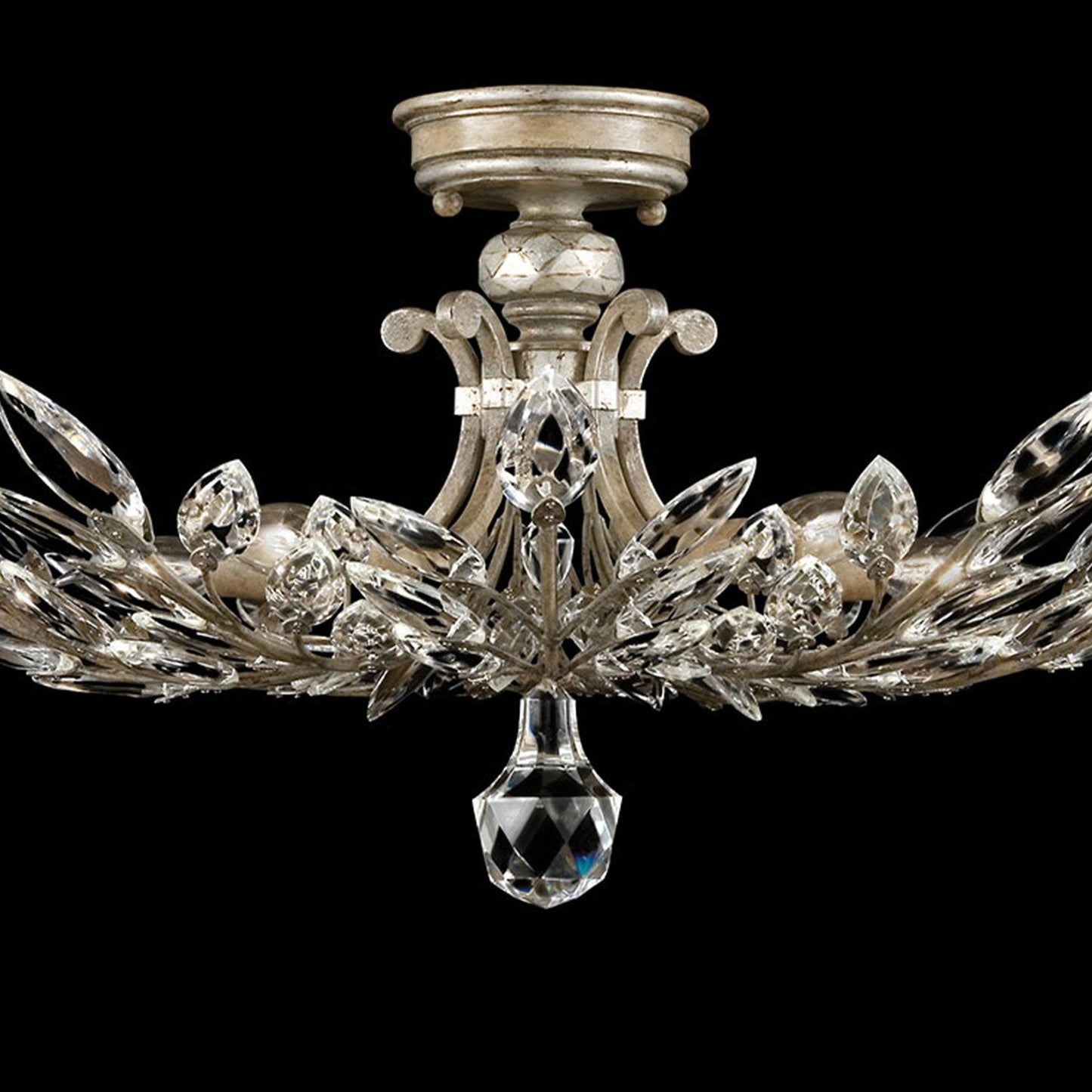 Fine Art Crystal Laurel 28" Round Semi Flush Mount