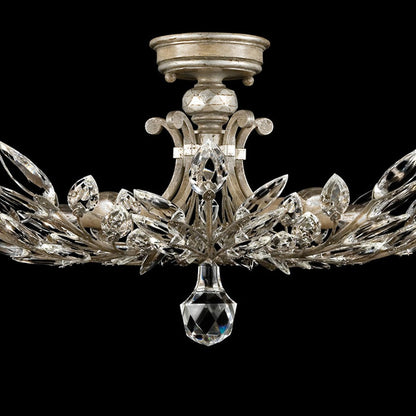 Fine Art Crystal Laurel 28" Round Semi Flush Mount