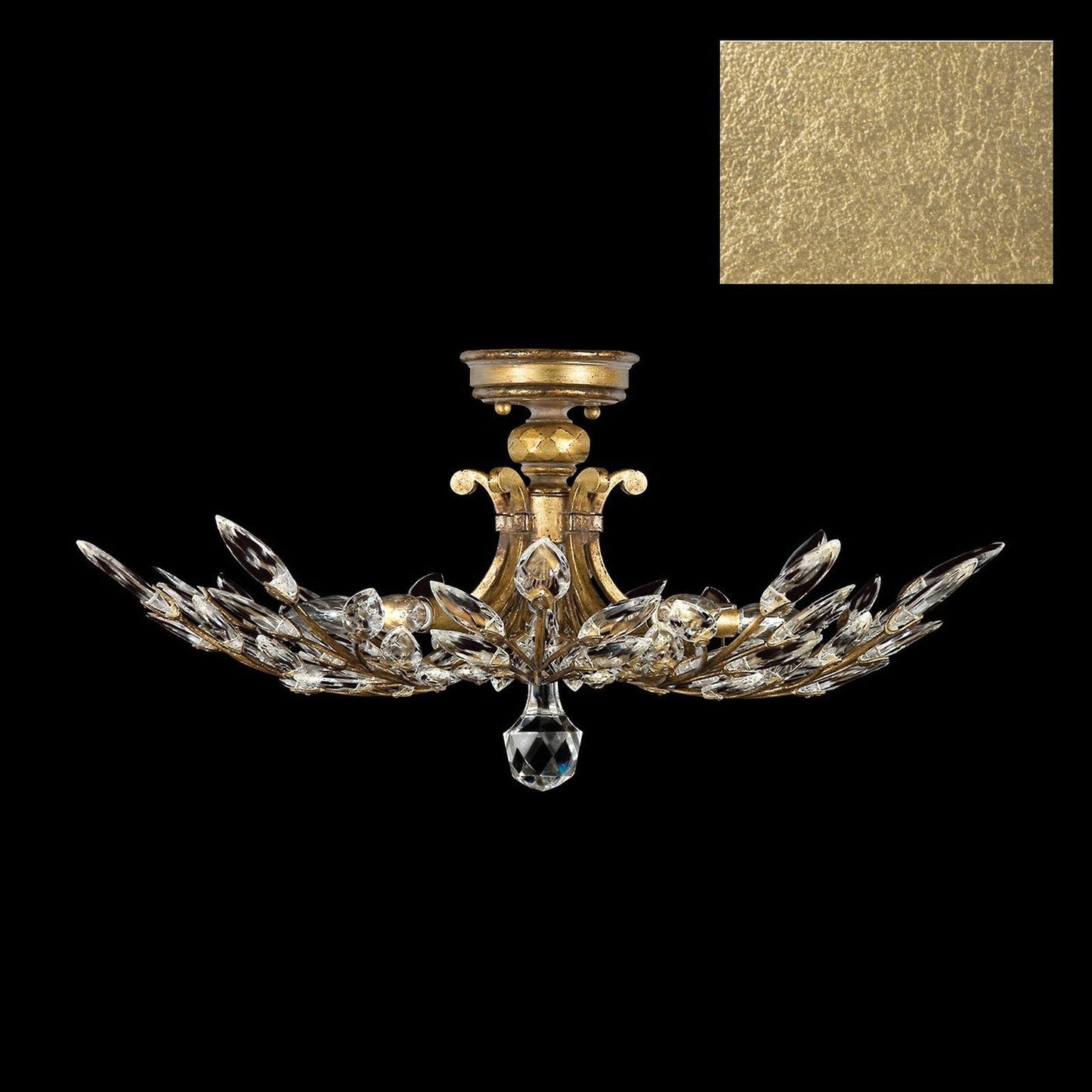 Fine Art Crystal Laurel 28" Round Semi Flush Mount