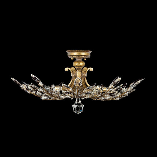 Fine Art Crystal Laurel 28" Round Semi Flush Mount