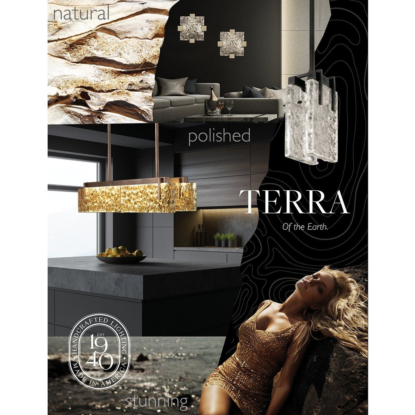 Fine Art Terra 7.75" Tall Rectangular Pendant