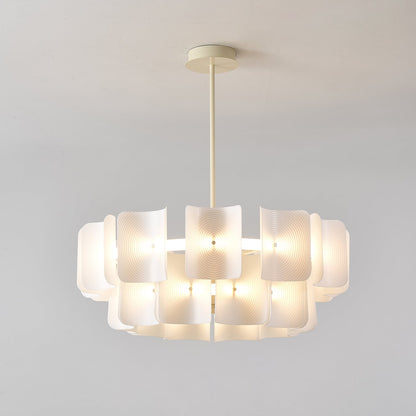 Fingerprint Chandelier ∅ 31.4″ x H 12.6″ / Creamy White / Warm Light Chandelier