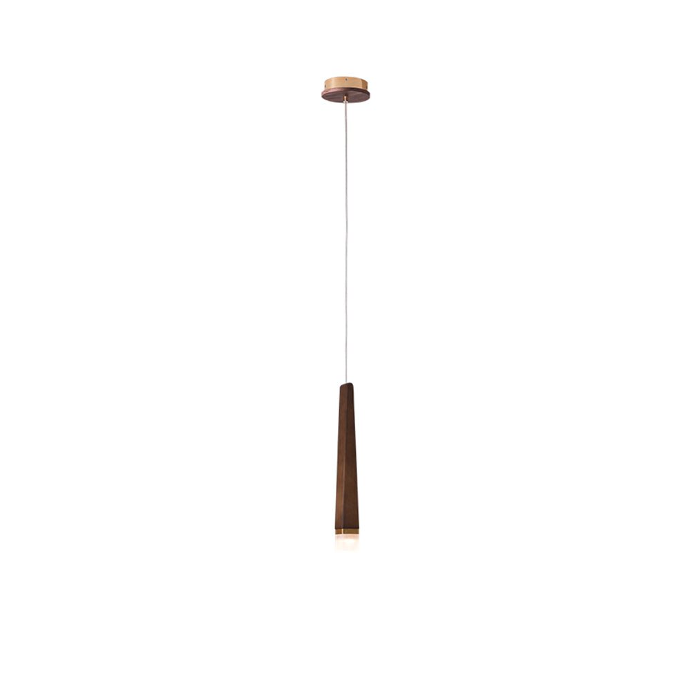 Firewood Stick Chandelier 1 Head ∅ 1.6’’ x H 37.4’’ / Walnut Color / Warm Light Chandelier