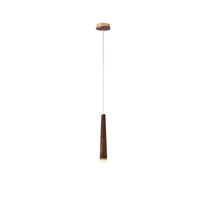 Firewood Stick Chandelier 1 Head ∅ 1.6’’ x H 37.4’’ / Walnut Color / Warm Light Chandelier