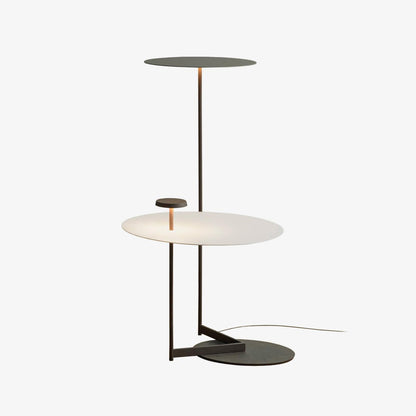 Flat Floor Lamp ∅ 29.9″ x H 35.4″ / Dia 76cm x H 90cm / Black + White / US plug Floor lamp