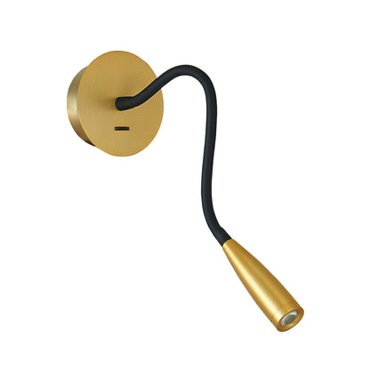 Flexi Hose Wall Light ∅ 3.9″ x H 10.8″ / Dia 10cm x H 27.5cm / Gold / Warm Light Wall lamp