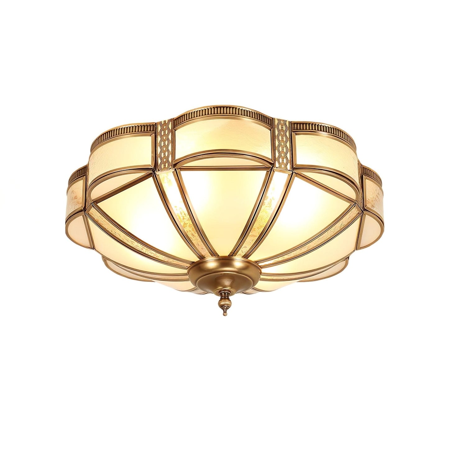 Floral Brass Ceiling Lamp Model A ∅ 17.7″ x H 6.7″ / Brass Floor lamp