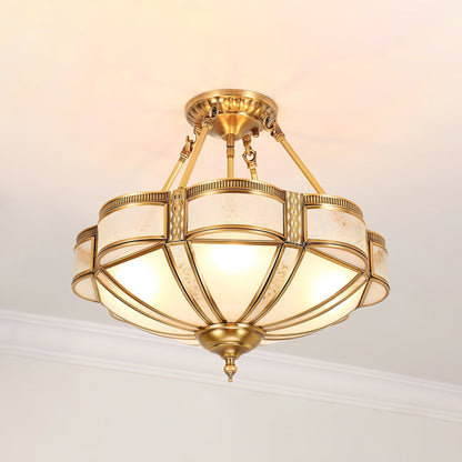 Floral Brass Ceiling Lamp Model B ∅ 17.7″ x H 6.9″ / Brass Floor lamp