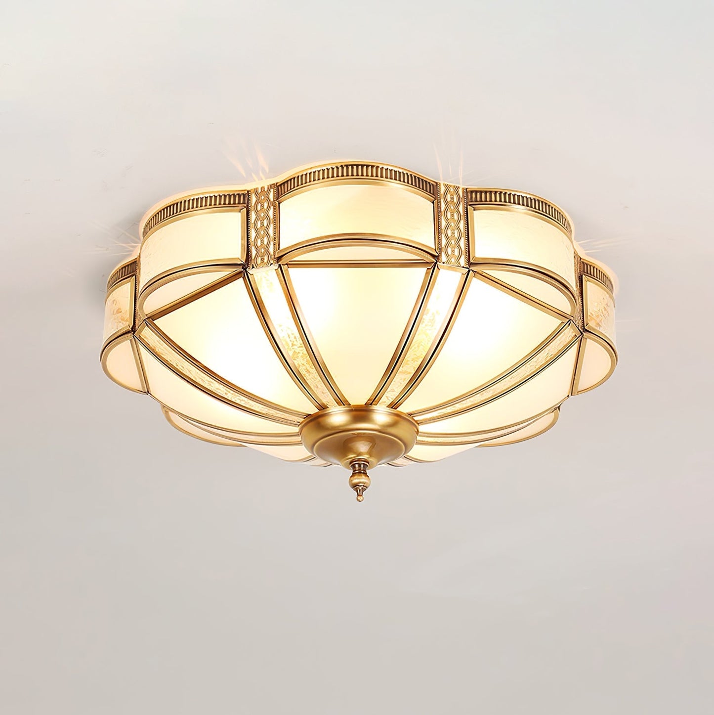 Floral Brass Ceiling Lamp Model A ∅ 23.6″ x H 7.1″ / Brass Floor lamp