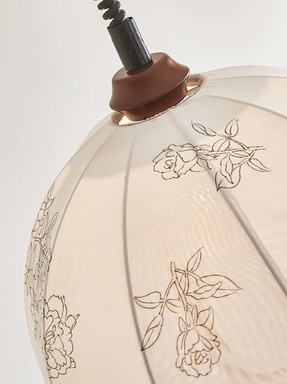 Floral Grace Pendant Lamp ∅ 18.1″ x H 18.1″ / Walnut color & White Pendant light