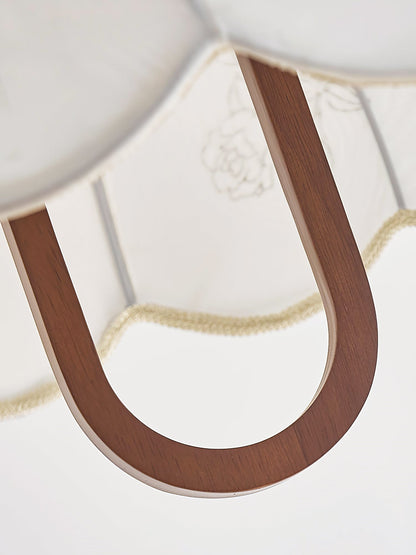 Floral Grace Pendant Lamp ∅ 18.1″ x H 18.1″ / Walnut color & White Pendant light