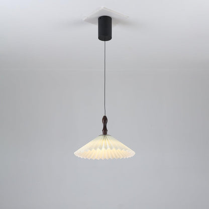 Flower Paper Pendant Lamp ∅ 10.2″ x H 5.1″ / Dia 26cm x H 13cm / Walnut color & White / Warm Light Pendant light