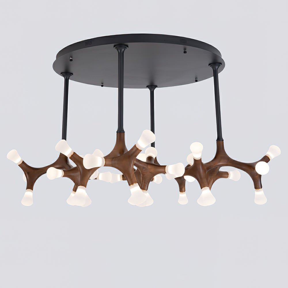 Flower Bone Chandelier 36 Heads: ∅ 51.2’’ x H 26.4’’ / Walnut Color / Warm Light Chandelier