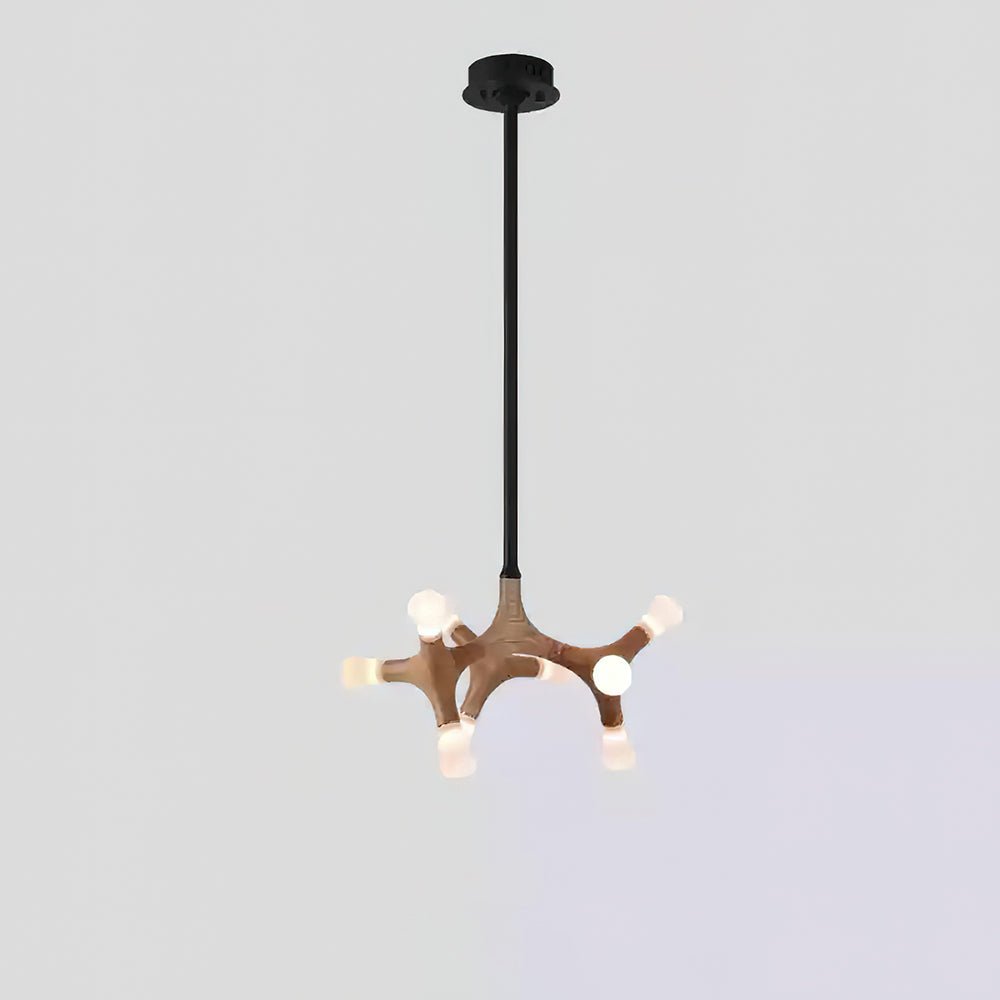 Flower Bone Chandelier 9 Heads: ∅ 21.7’’ x H 42.1’’ / Wood Color / Warm Light Chandelier