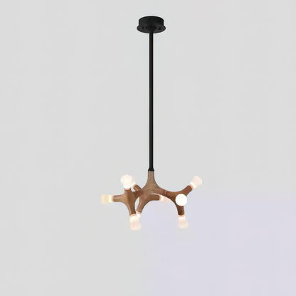 Flower Bone Chandelier 9 Heads: ∅ 21.7’’ x H 42.1’’ / Wood Color / Warm Light Chandelier