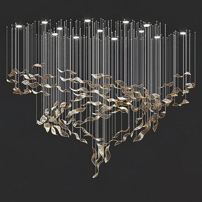 Fluttering Leaves Chandelier ∅ 98.4″ x 78.7″ / Dia 250cm x 200cm / Amber / Warm Light Chandelier