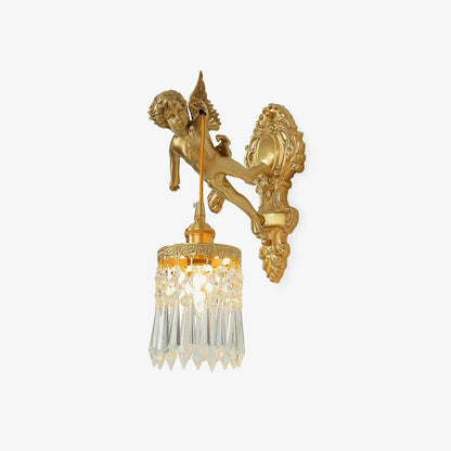 Flying Angel Wall Light Model A ∅ 11″ x H 9.8″ (Right hand holding lamp) / Copper