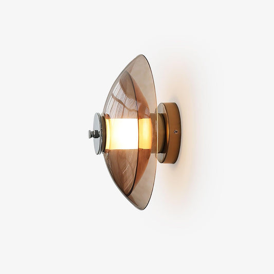 Flying Saucer Chrome Wall Light ∅ 11.8″ x H 4.7″ / Dia 30cm x H 12cm / Chrome & Amber Wall lamp