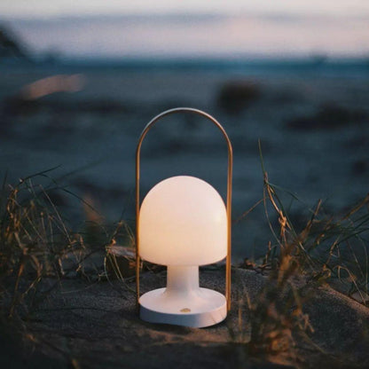 Portable Glass Charging Table Lamp ∅ 8.3″ x H 20.9″ / Dia 21cm x H 53cm / White / Charge Table lamp