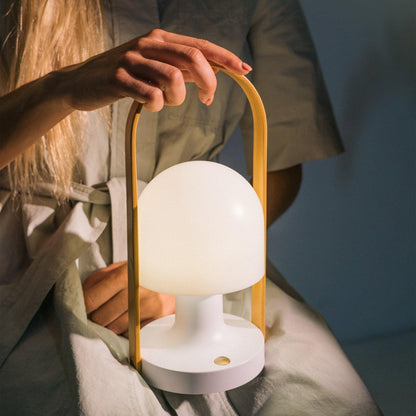 Portable Glass Charging Table Lamp ∅ 8.3″ x H 20.9″ / Dia 21cm x H 53cm / White / Charge Table lamp