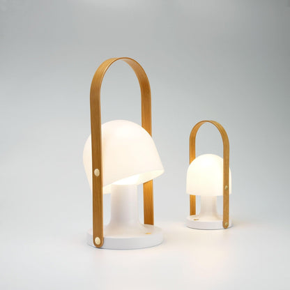 Portable Glass Charging Table Lamp ∅ 8.3″ x H 20.9″ / Dia 21cm x H 53cm / White / Charge Table lamp