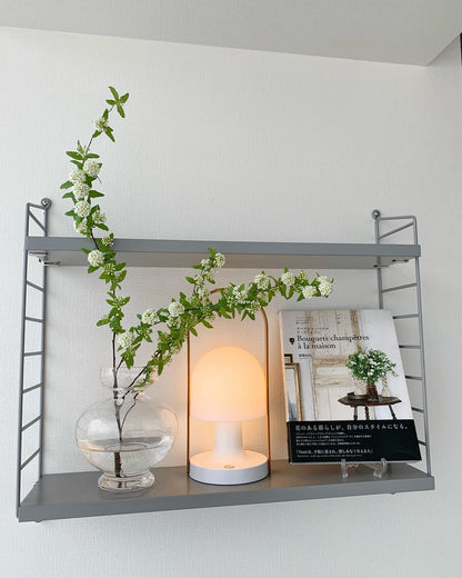 Portable Glass Charging Table Lamp ∅ 8.3″ x H 20.9″ / Dia 21cm x H 53cm / White / Charge Table lamp