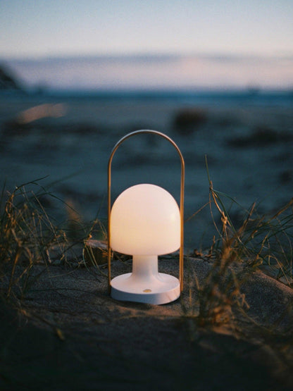 Portable Glass Charging Table Lamp ∅ 8.3″ x H 20.9″ / Dia 21cm x H 53cm / White / Charge Table lamp