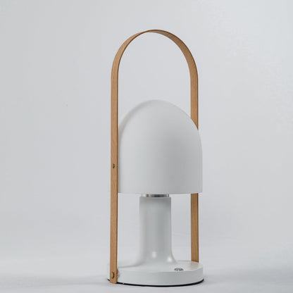 Portable Glass Charging Table Lamp ∅ 8.3″ x H 20.9″ / Dia 21cm x H 53cm / White / Charge Table lamp