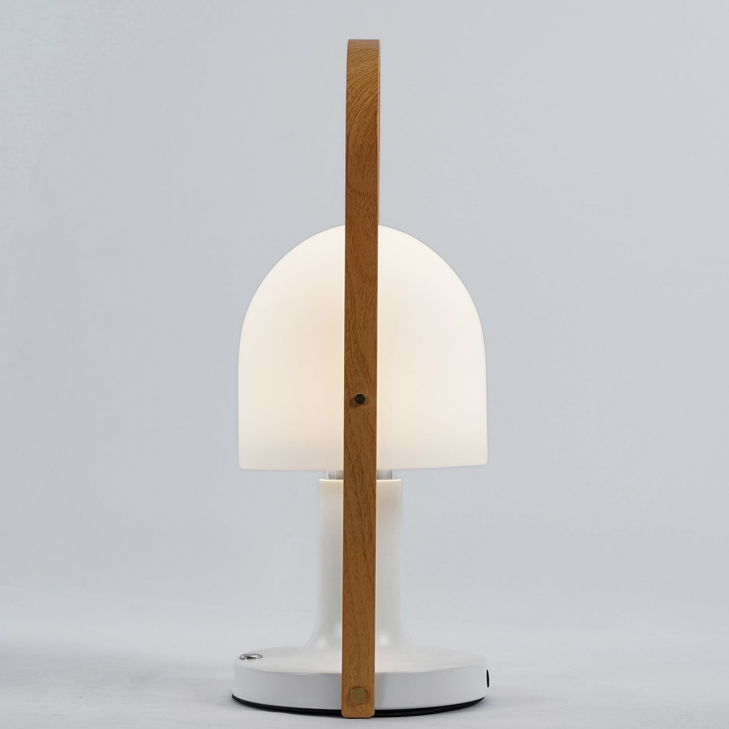 Portable Glass Charging Table Lamp ∅ 8.3″ x H 20.9″ / Dia 21cm x H 53cm / White / Charge Table lamp