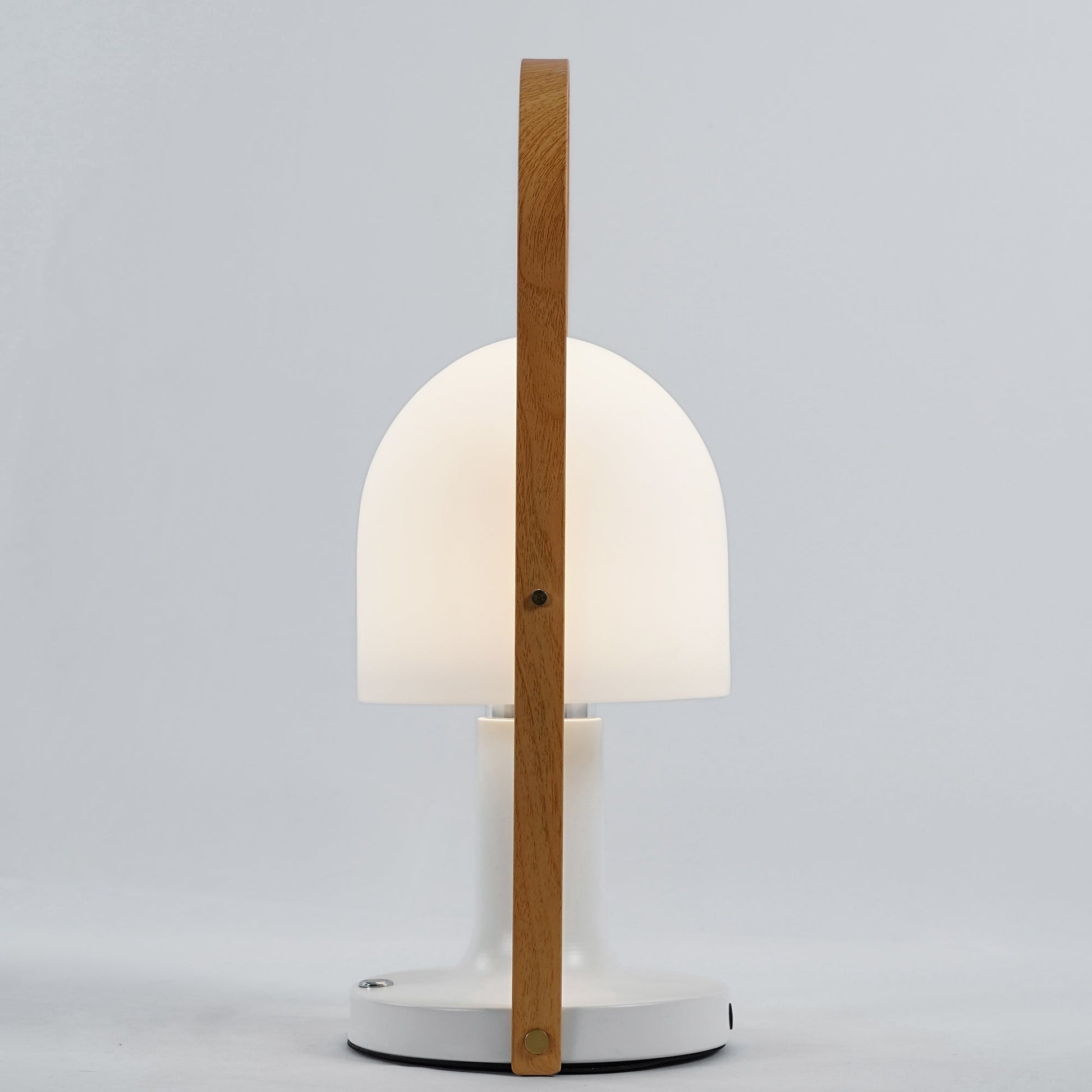 Portable Glass Charging Table Lamp ∅ 8.3″ x H 20.9″ / Dia 21cm x H 53cm / White / Charge Table lamp