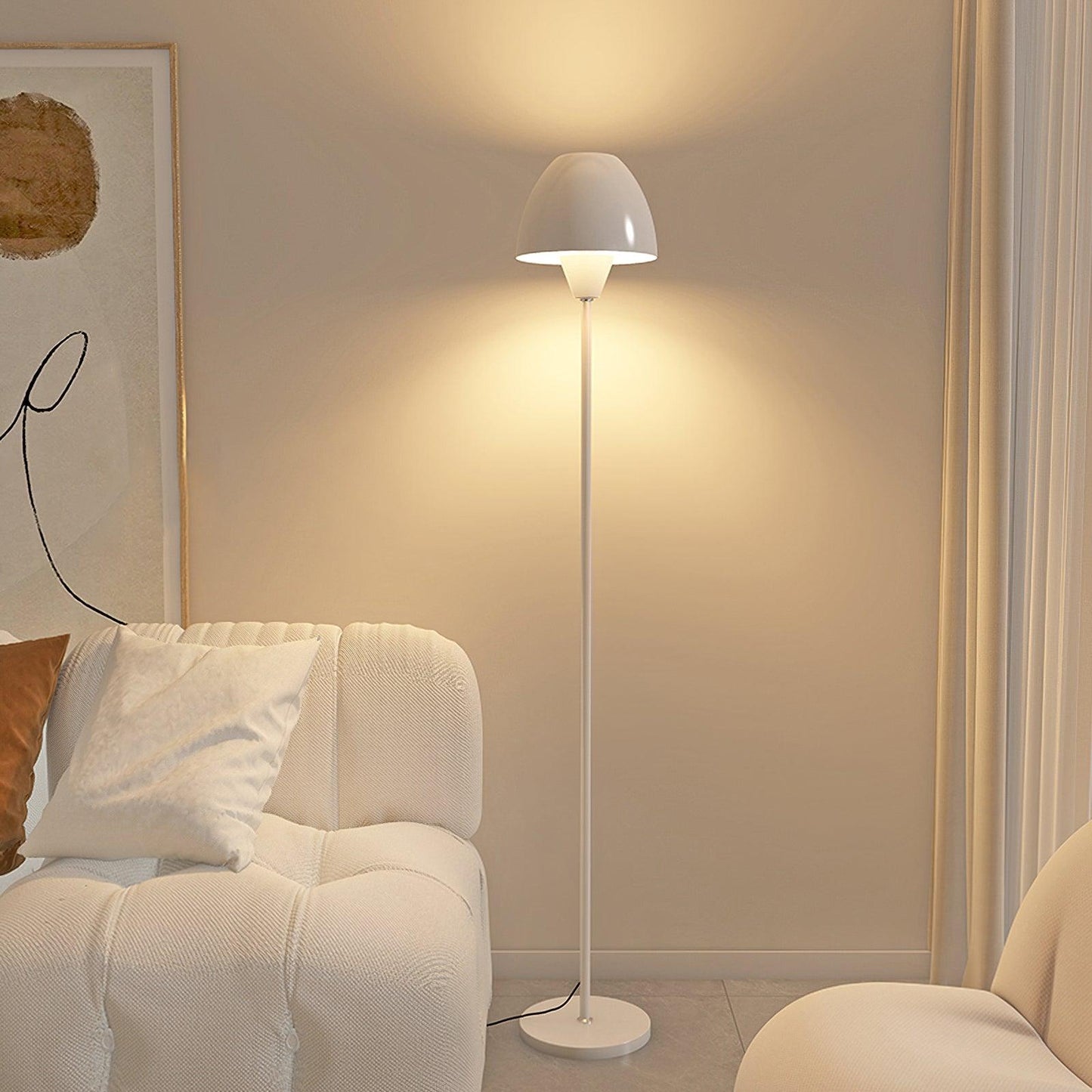 Fontanaarte Floor Lamp ∅ 9.3″ x H 62.2″ / Dia 23.5cm x H 158cm / White / US plug Floor lamp