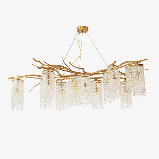 Forest Dawn Brass Chandelier L 63″ x W 31.5″ x H 17.7″ / Brass Chandelier