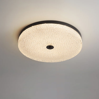 Frosted Dawn Ceiling Light ∅ 19.7″ x H 3.1″ / Dia 50cm x H 8cm / Black / Warm Light Ceiling lamp