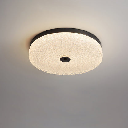Frosted Dawn Ceiling Light ∅ 15.7″ x H 3.1″ / Dia 40cm x H 8cm / Black / Warm Light Ceiling lamp