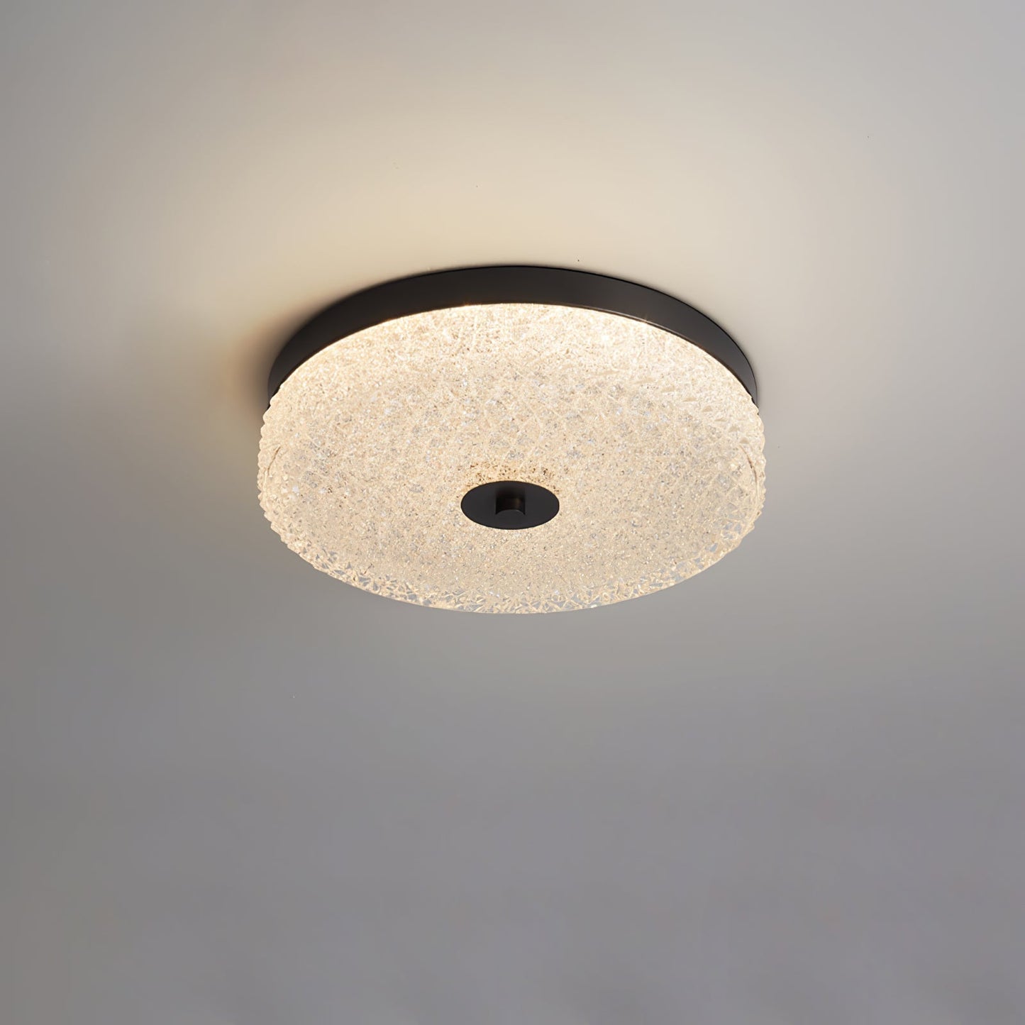 Frosted Dawn Ceiling Light ∅ 11.8″ x H 3.1″ / Dia 30cm x H 8cm / Black / Warm Light Ceiling lamp