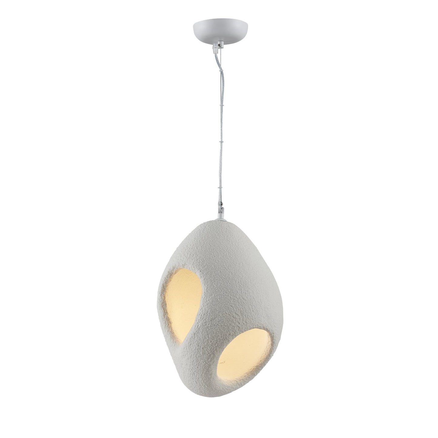 Sculptural Japandi Pendant Lamp ∅ 15.7″ x H 23.6″ / Dia 40cm x H 60cm / White Pendant light