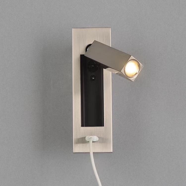 Black Bedside USB Wall Light ∅ 2″ x H 7.1″ / Dia 5cm x H 18cm / Nickel 1001 Wall lamp