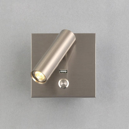 Black Bedside USB Wall Light ∅ 4.3″ x H 4.3″ / Dia 11cm x H 11cm / Nickel 1001 Wall lamp