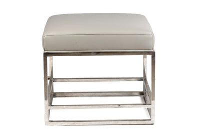 Larkin Metal Frame Bench Ottoman in Leather - Set of 2