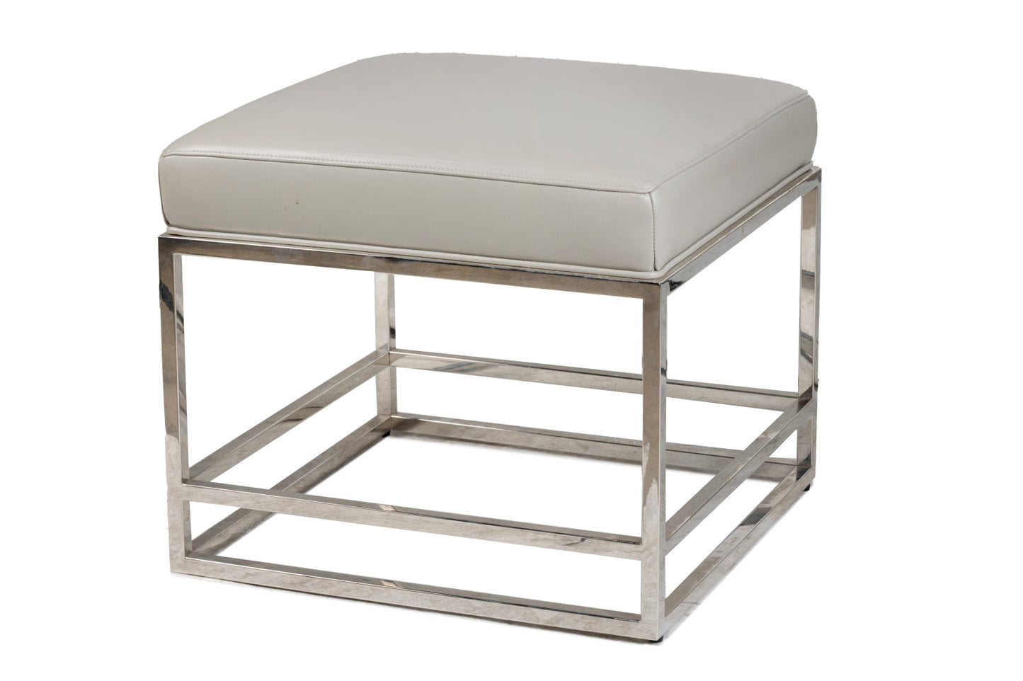Larkin Metal Frame Bench Ottoman in Leather - Set of 2