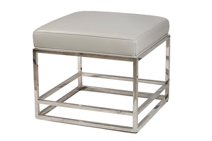 Larkin Metal Frame Bench Ottoman in Leather - Set of 2