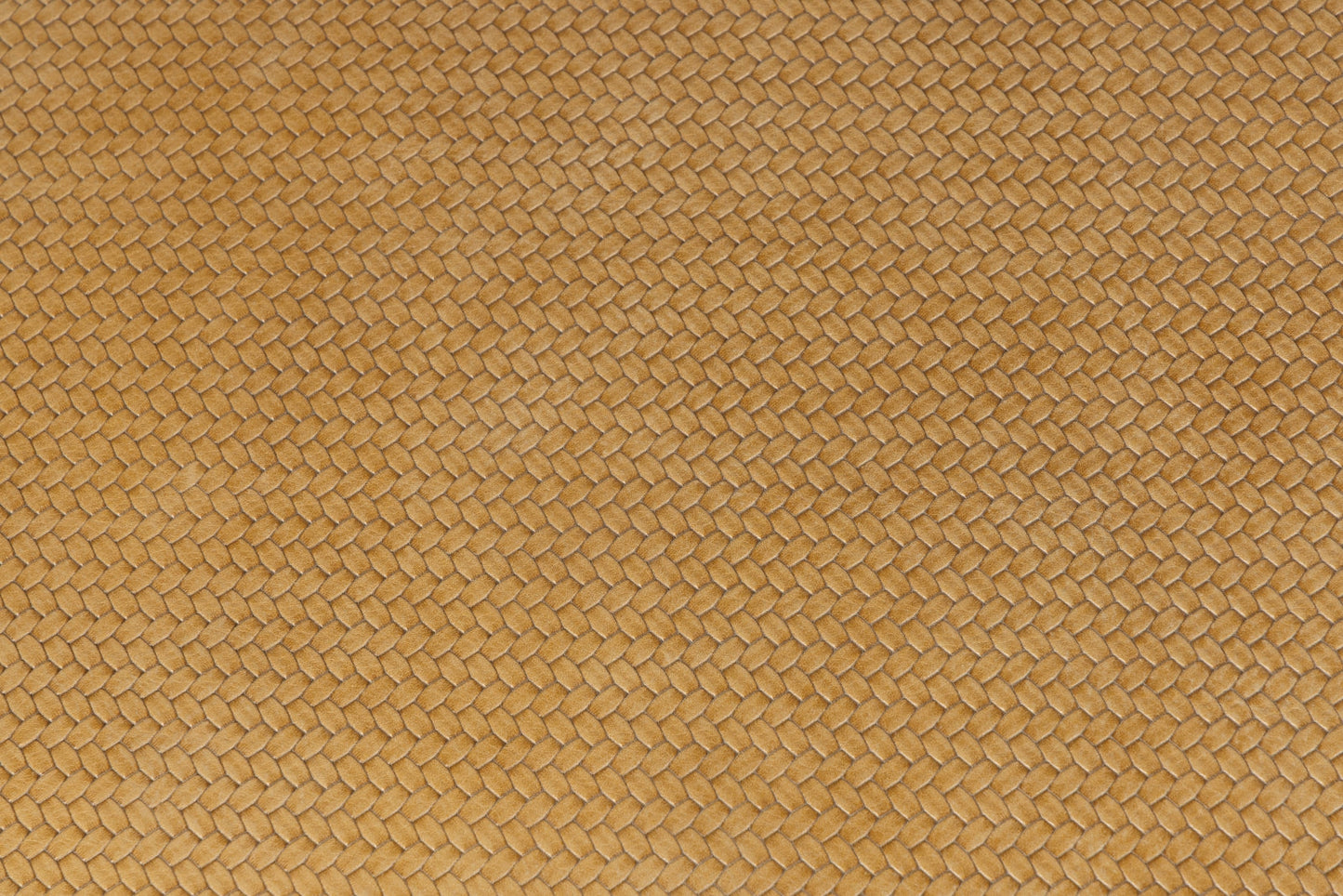 Woven Leather Look Ottoman