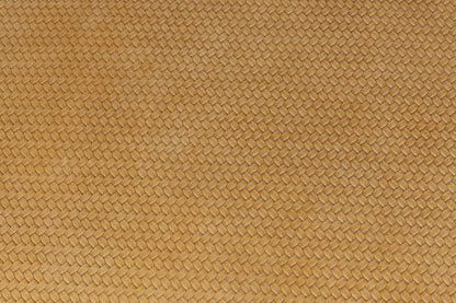 Woven Leather Look Ottoman